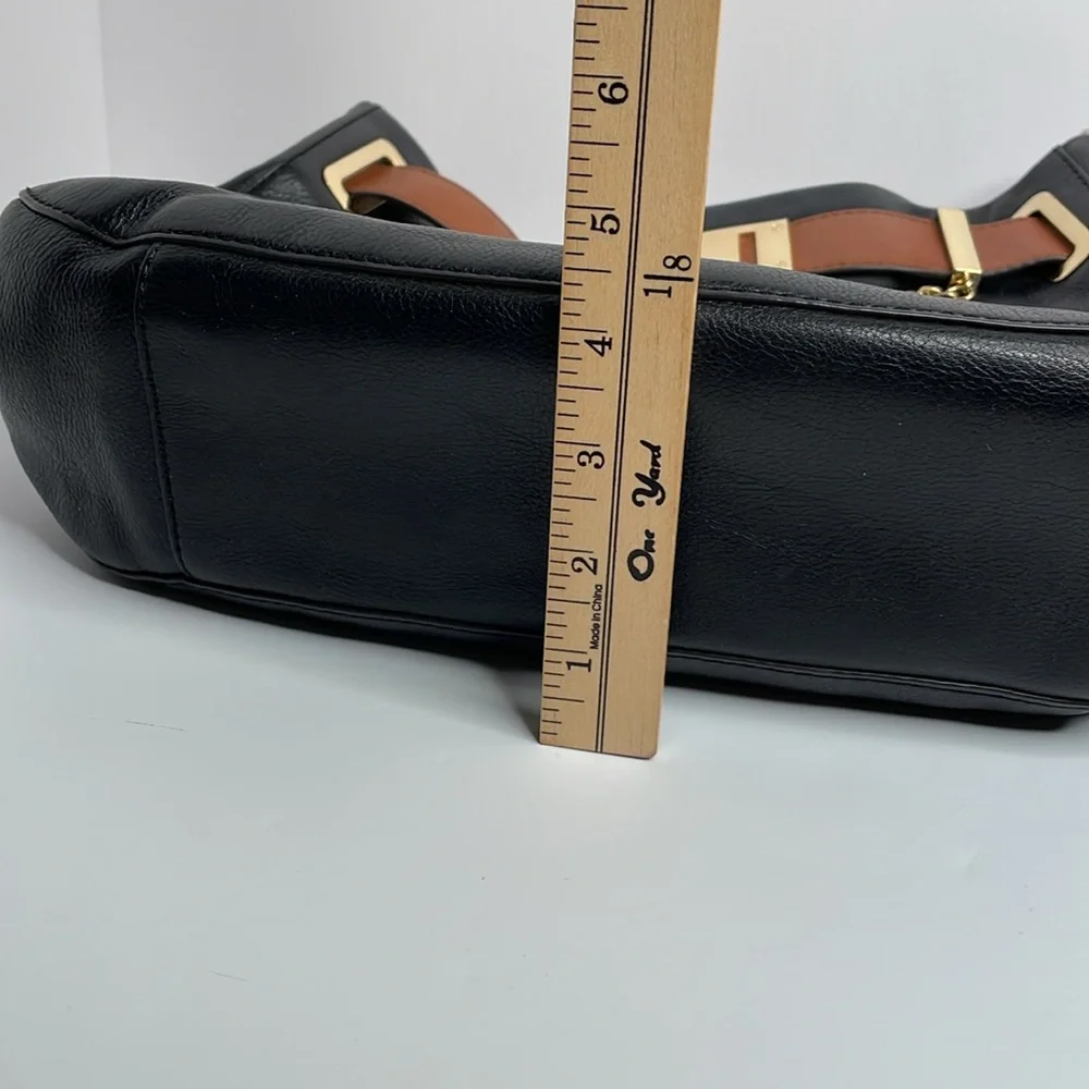 Antonio Melani Shoulder Bag Leather Black  Brown Shoulder Bag